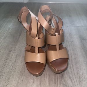 Tan Leather Steve Madden High Heel Scandals